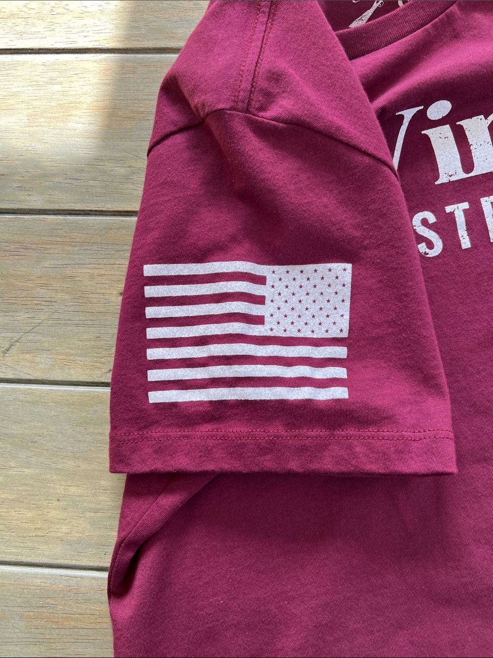 Grunt Style Maroon and White Patriotic Graphic Tee - Picture 6 of 11
